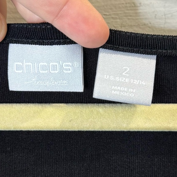 Chico's Travelers | Women's Classic Black Long Sleeve Dress Size 12/14 - Picture 4 of 8